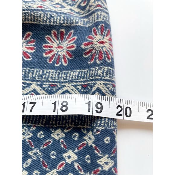 Vintage Vivaldi Jeanswear Blue Patterned Cotton Pencil Skirt Size 8 - Picture 9 of 9